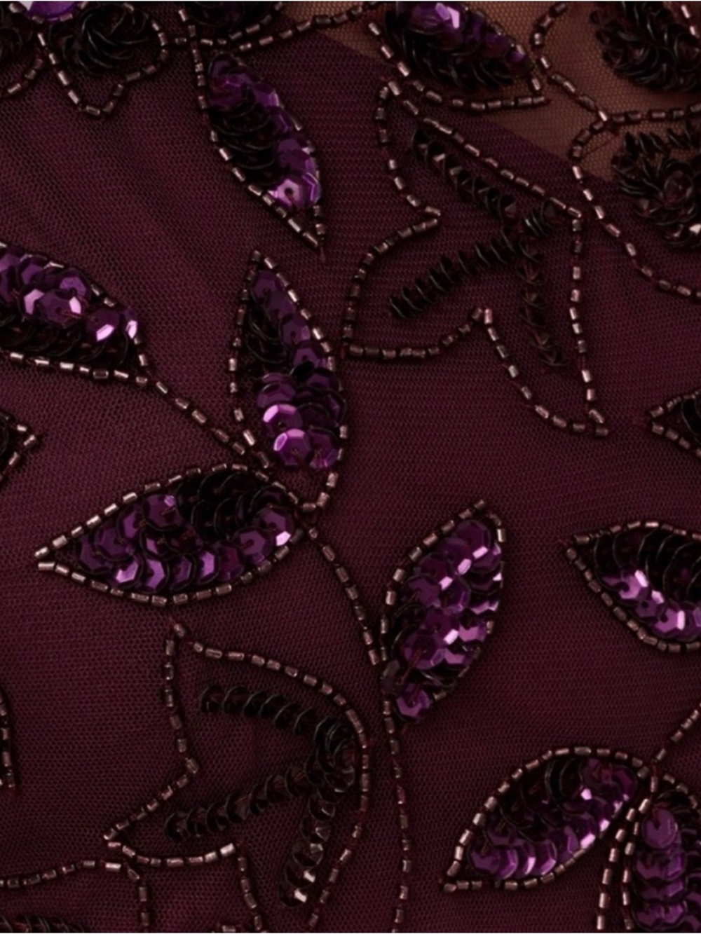 Adrianna Papell Plum Embellished Tulle Maxi Dress - Picture 6 of 14